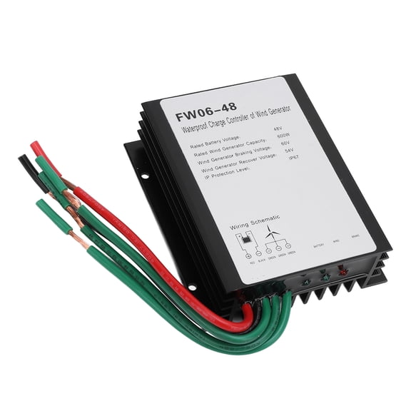 Rupoun MPPT Wind Turbine Charge Controller 48V LED IP67 Water Resistant Automatic Controller for 0 to 600W Generator Aluminum Shell 3.9 inches / 10 cm Highly Efficient Renewable Energy Device