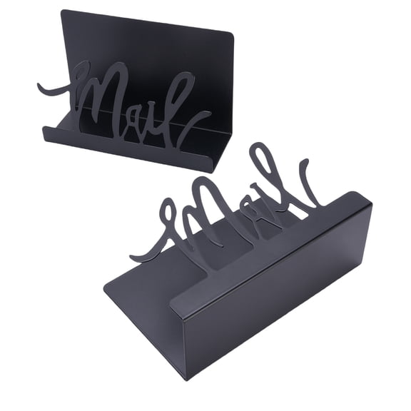Rupoun Mail Countertop Holder Anti Slip Base Stylish Metal Desk Organizer for Letter Envelope, Heavy Duty Desktop Sorting Rack for Office and Home, 5.9 x 2.2 x 3.7 Inches