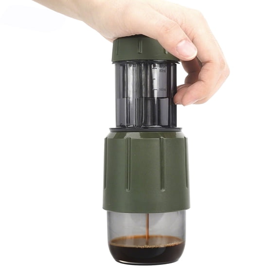 Rupoun Manual Coffee Machine Portable Capsule Maker Dual Capsule and Ground Coffee Compatibility 8-15Bar Pressure Foldable Compact Design Green Outdoor Espresso Maker 8.1 x 3.1 inches / 20.5 x 7.8 cm