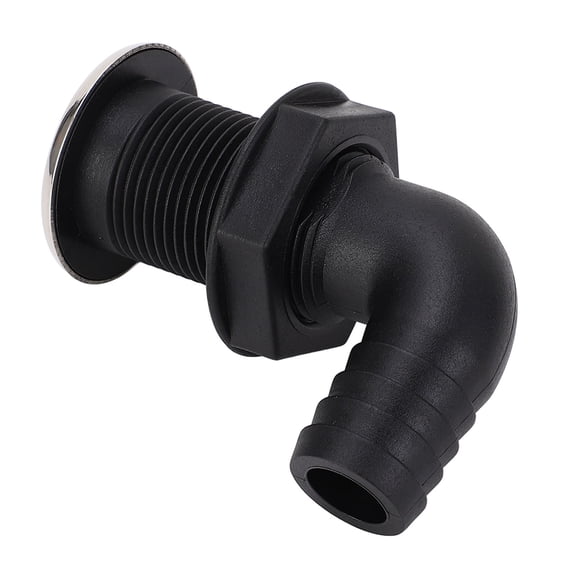 Rupoun Marine Drain Plug 25mm 1in Nylon Protective Versatile Boat Drain Plug for Kayak Yacht 90 Degree Tube 96mm / 3.8in