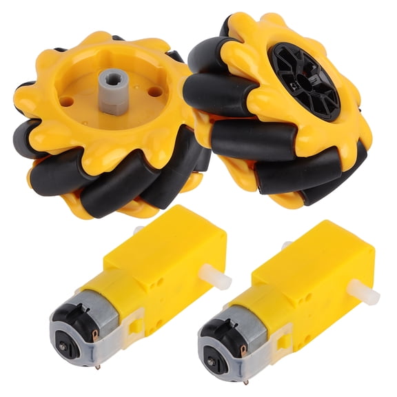 Rupoun Mecanum Wheel Set for TT Geared Motor Smart Robot Car Parts Accessories DIY Toy Components 60mm 2.36 inches Diameter 4 Pieces
