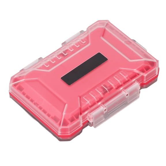 Rupoun Memory Card Holder Organizer Water Resistant Anti Shock Case for 4 Type B, 4 Type A, 4 SD, 12 TF, 5 SIM Cards - Multifunctional Storage Box, Hard Shell Portable Case, Red (5.12 in / 13 cm)