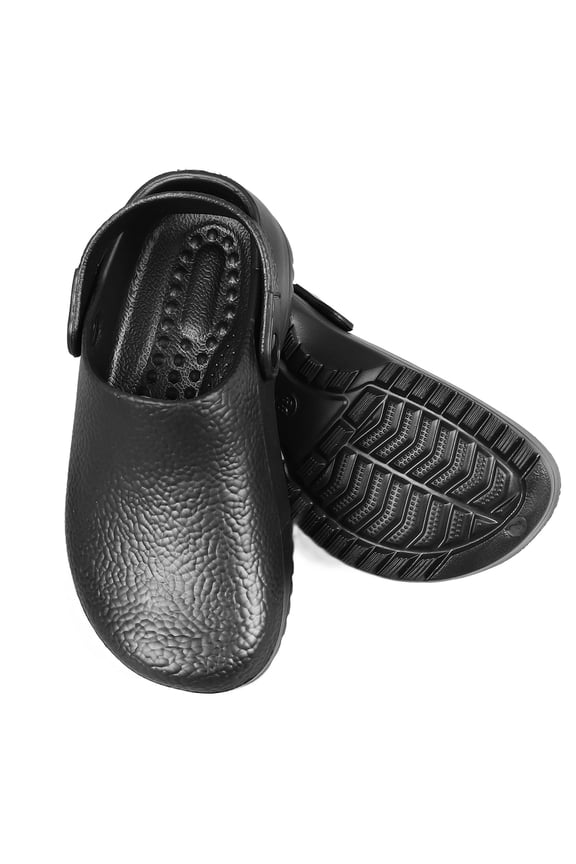 Men's Summer Chef Shoes EVA Rubber Slip Resistant Work Clogs Black Size 38
