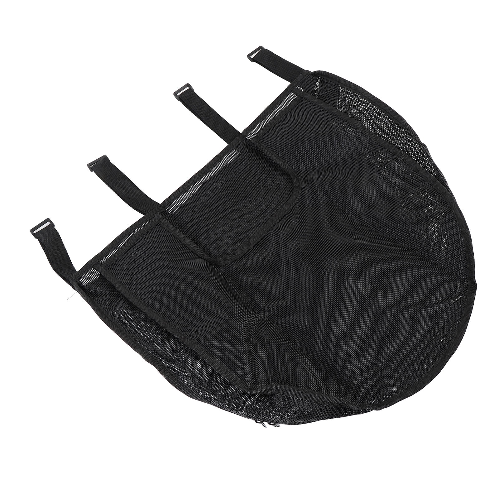 Rupoun Mesh Bath Toy Organizer Large Capacity Wall Hanging Zippered Storage Bag with 4 Adhesive Hooks for Bathroom Black, 22 x 14.6 inches / 56 x 37 cm