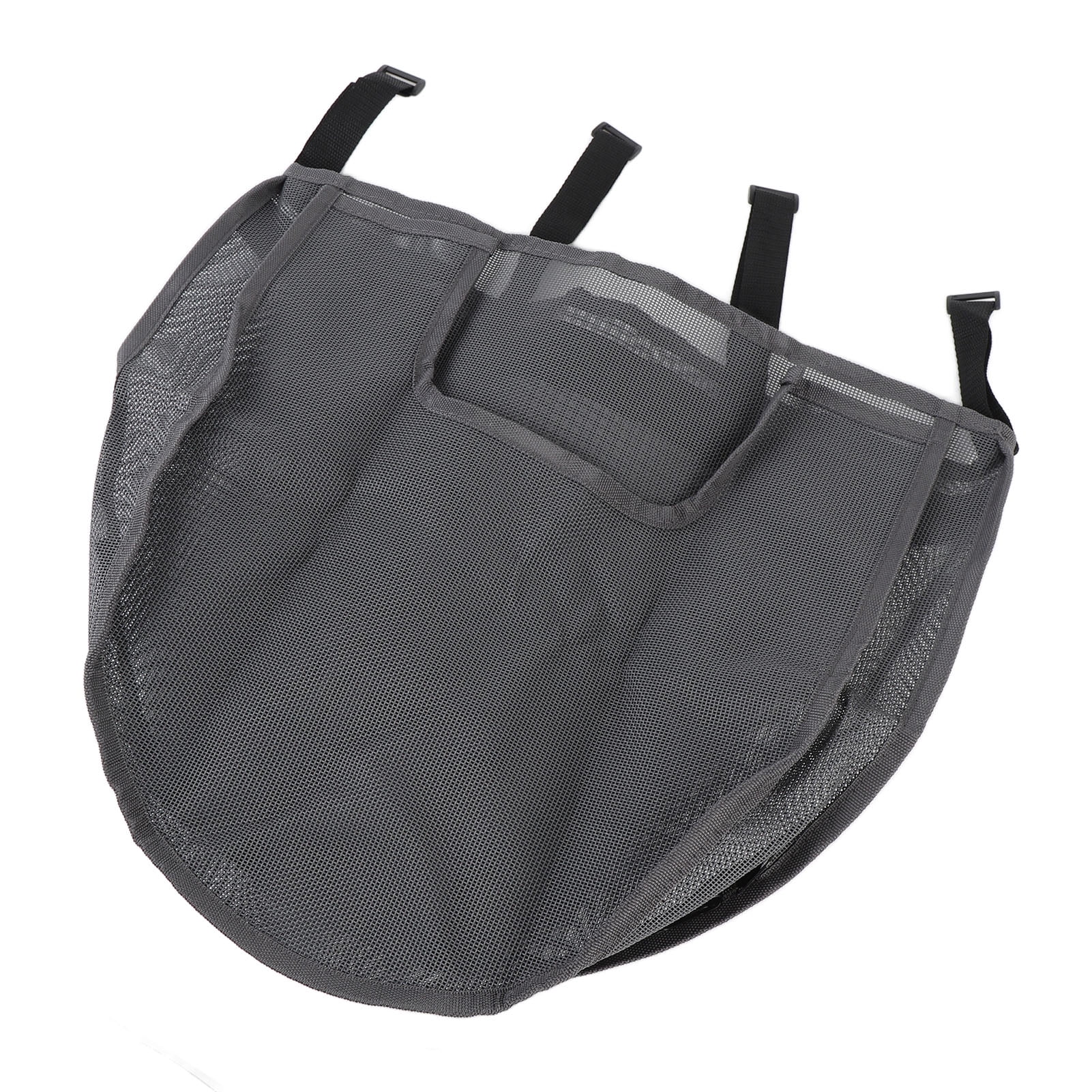 Rupoun Mesh Bath Toy Organizer Large Capacity Wall Hanging Zippered Storage Bag with 4 Adhesive Hooks for Bathroom Gray, 22 x 14.6 inches / 56 x 37 cm