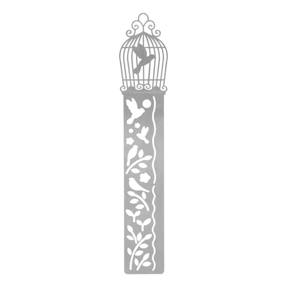 Rupoun Metal Ruler Multifunctional Hollow Birdcage Painting Stencils for Hand Account Decoration and Drawing (5.8 inches / 14.8 cm)