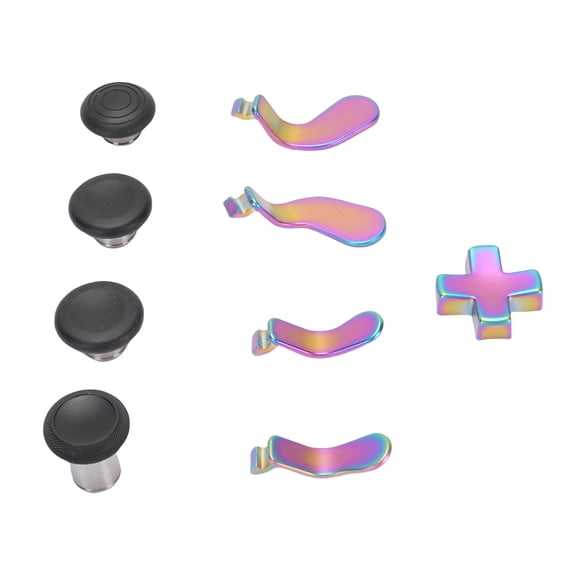 Rupoun Metal Thumbsticks Replacement Parts for Xbox Elite Controller Series 2 Core, Magnetic Joysticks, Paddles, D-Pad Kit (10 Pieces / 4.33 inches) - Gradient