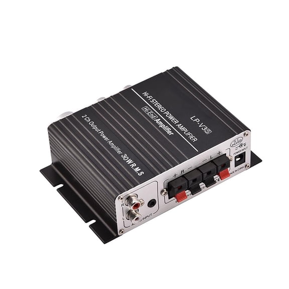 Rupoun Mini 2 Channel HiFi Stereo Auto Car Audio Power Amplifier Digital Amp Black, 30W x 2 RMS Output, 5.5 inches / 13.97 cm Compact Design for Motorcycles Boats and Home
