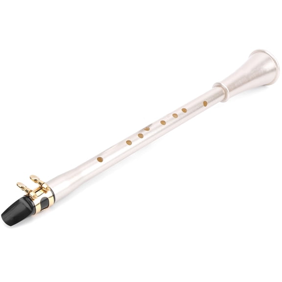 Rupoun Mini Clarinet in Eb Key Compact ABS Plastic Saxophone Design Professional Woodwind Instrument for Beginners with Oxford Carry Bag Golden Finish