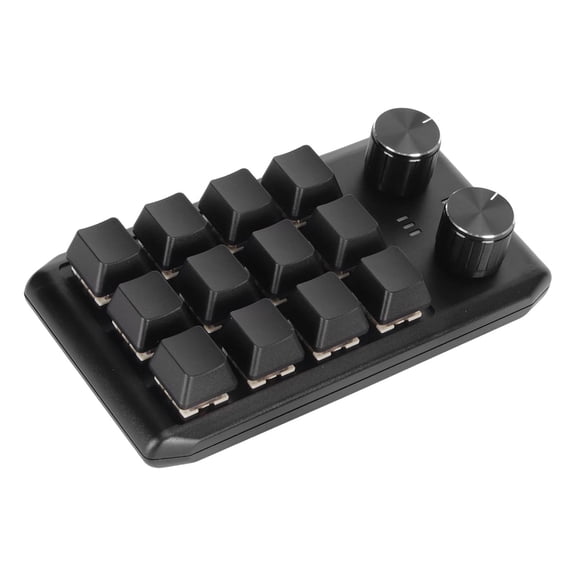 Rupoun Mini Custom Keypad 12 Mechanical Keys 2 Knobs Programmable Red Switch Macro Gaming Keyboard Wireless Bluetooth Built-in Battery for PC Mac Linux (6.3 inches / 16 cm)[cite: 1]