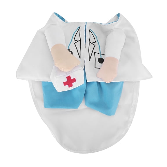 Rupoun Mini Cute Funny Cat Doctor Costume, White, Type 4, Breathable Pet Suit for Halloween and Cosplay Events, Comfortable Apparel for Cats, 9.05 inches / 23 cm
