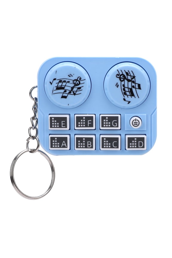 Mini DJ Disc Player Keychain with Colorful Lights, Automatic Play & Self Press Mode, Portable Musical Instrument Keyring Bag Pendant, 2.36in/6cm, Sky Blue