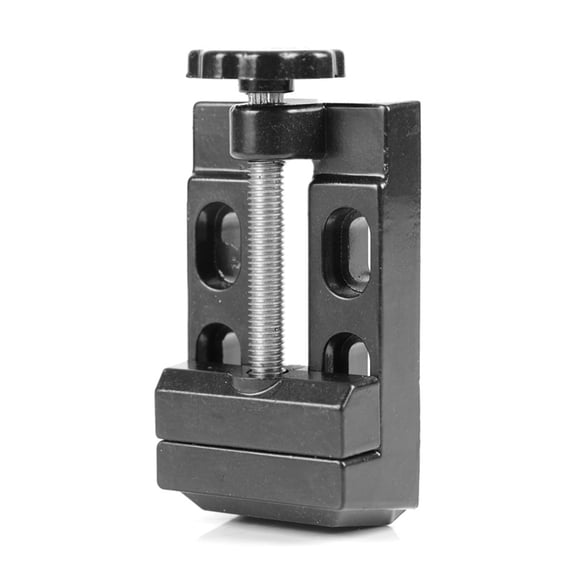 Rupoun Mini Flat Clamp Bench Vise Aluminum Alloy Drill Press Vice Carving Tools for Jewelry Model Makers Woodwork Garage Workshop 5.5 inches / 14 cm Silver