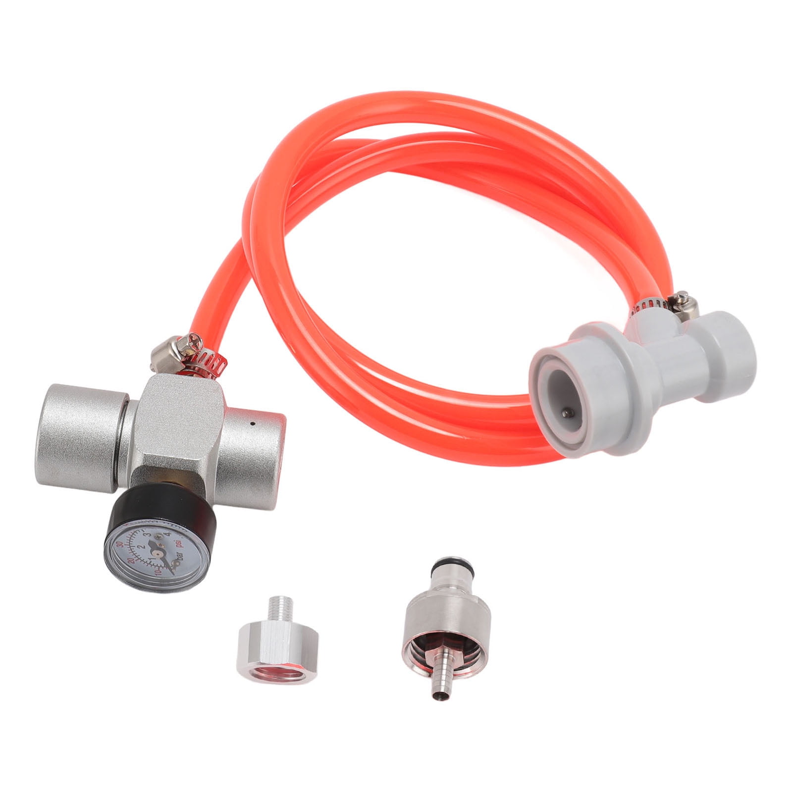 Rupoun Mini Keg Regulator Automatic Stainless Steel Coffee Soda Keg CO2 Pressure Regulator Dispenser with 1m / 39.3 inches Red Hose for Homebrew System