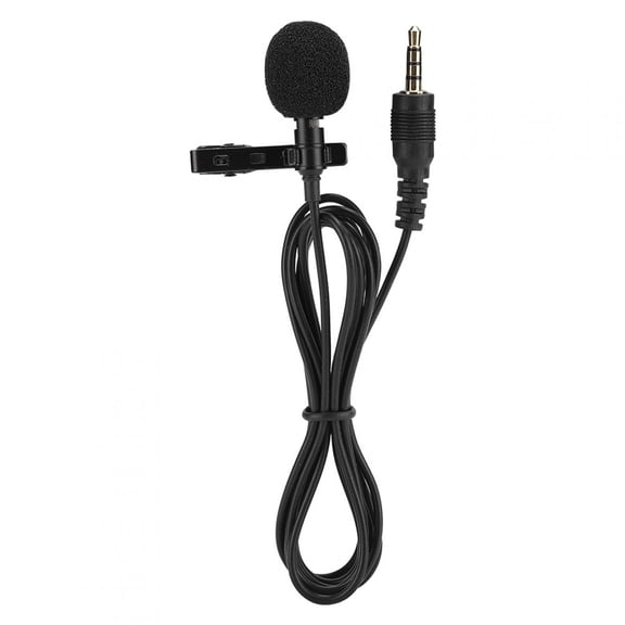 Rupoun Mini Multifunction Collar Clip Lapel Microphone for Mobile Phone Live Broadcast Recording Interview, Omnidirectional Mic with Clip, 55.12 inches Cable, High-Fidelity Audio, Black