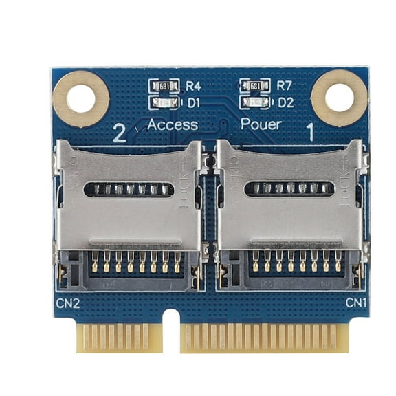 Rupoun Mini PCIe to Dual Micro SD Memory Adapter Card Converter Extender Half Height Expansion Component Card for Laptops and Notebooks Support SDXC Readyboost (1.97 x 1.18 in / 5 x 3 cm)