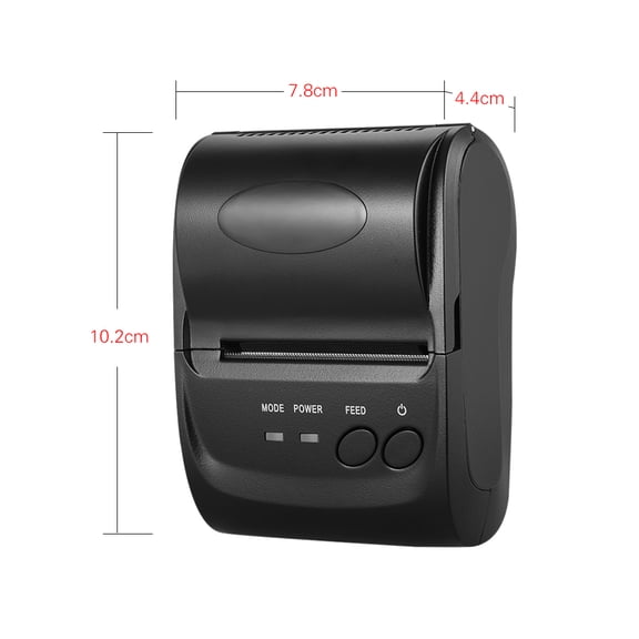 Rupoun Mini Portable Wireless USB Direct Thermal Receipt Printer POS-5802DD 58mm POS Printing Device for iOS Android Windows Office Restaurant EU Plug Black