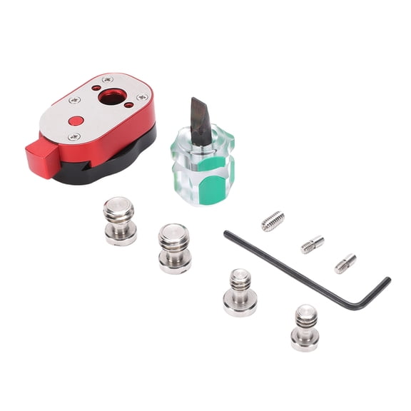Rupoun Mini Quick Release Plate System with 1/4 and 3/8 Inch Screws, QR Mount Adapter for Camera Tripods, Gimbals, Monopods, Video Monitors, Articulate Arms, Flash Brackets, and Stabilizers