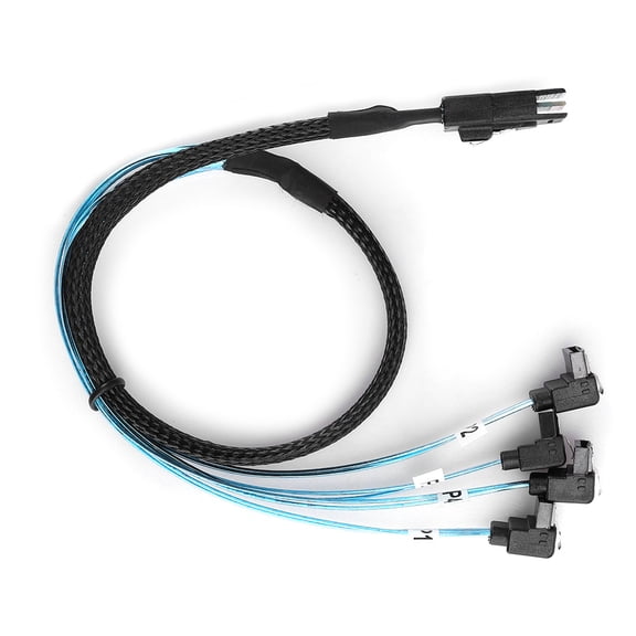 Rupoun Mini SAS 36-Pin to 4SATA 90 Server Hard Drive Cord Data Cable, 1.6 ft / 0.5 m