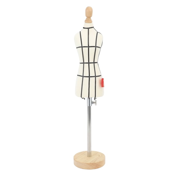 Rupoun Miniature Dress Form with Wood Base Stand, Sewing Mannequin Body Clothing Display Model for Dressmaking, Tailoring, and Teaching Projects, 1/2 Size Model