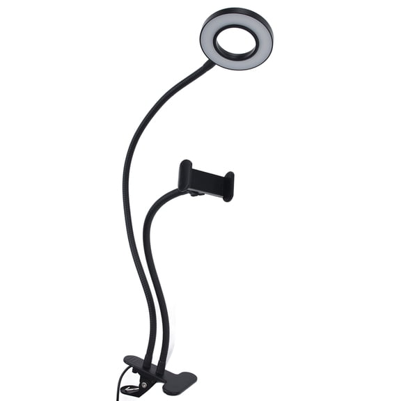 Rupoun Mobile Phone Live Stream Lighting LED Ring Light with Adjustable Table Top Beauty Lamp 3 Color Modes Dimmable Desk Makeup Selfie Rings Light 10.6 inches / 27 cm