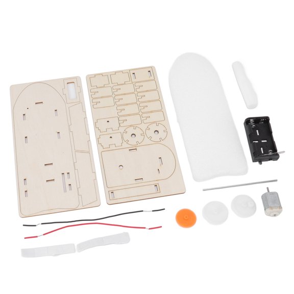 Rupoun Model Boat Model Kits DIY Paddle Wooden Boat Science Building Set Craft for Pupil Elementary School Student, Educational STEM Toy, 9.06 inches / 23 cm Length