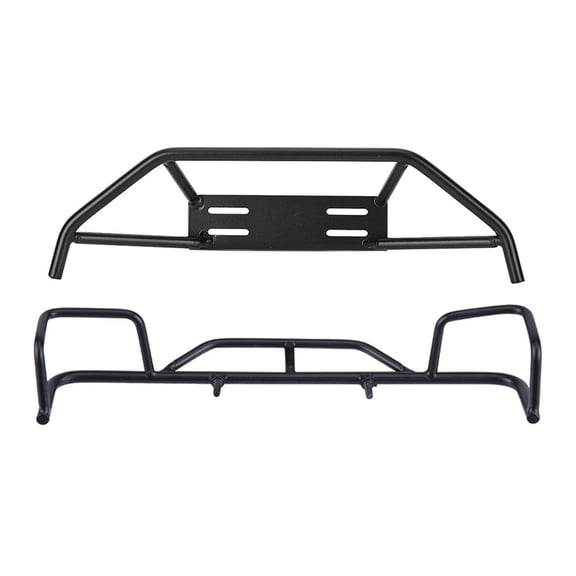 Rupoun Model Vehicle Accessory Metal Front Rear Bumper Replacement Parts for TF2 / TF1 1/10 Scale RC Crawler Car, Black, 19 cm / 7.48 inches, Durable and Collision-Resistant