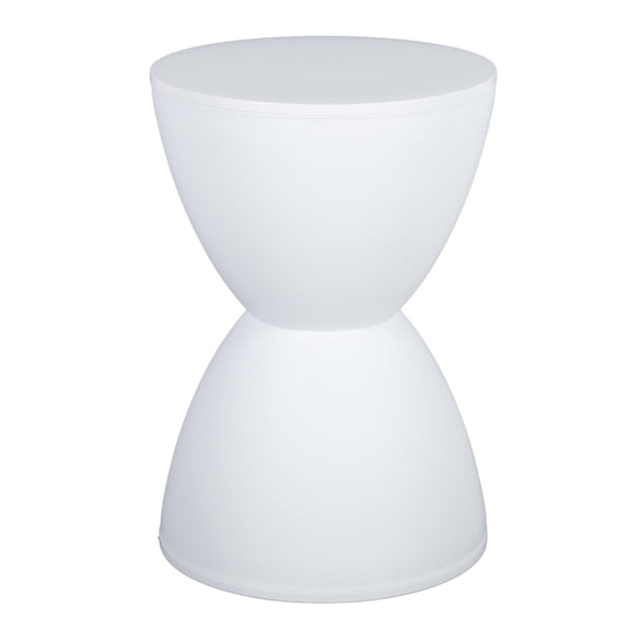 Rupoun Modern Hourglass‑Shaped Stool – 11.8"×11.8"×16.9" White Sandglass Design, Multi‑Use Shoe Changing & Coffee Table Stool, Durable PP, Ideal Gift