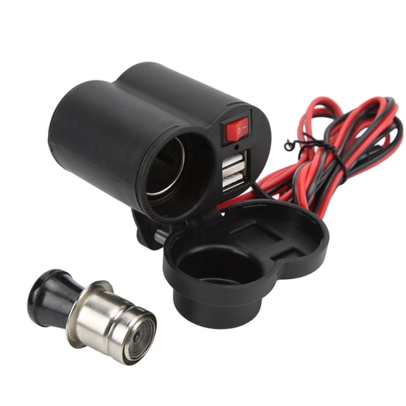 Rupoun Motorcycle Dual USB Charger Multifunctional Cigarette Lighter Socket DC12-24V with Switch for ATV (0.87 inches / 2.2 cm) [cite: 7]