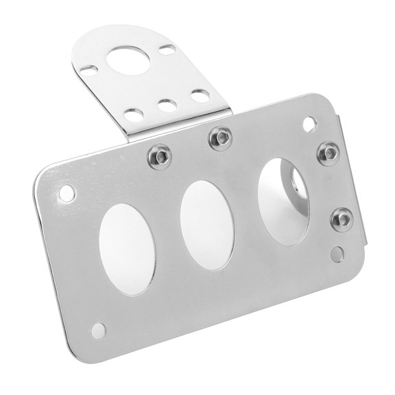 Rupoun Motorcycle License Mount Plate Holder Bracket Side Mounted Tail Light Frame Silver Aluminium Alloy for Large Displacement Models (3.9 x 7 inches / 10 x 18 cm)