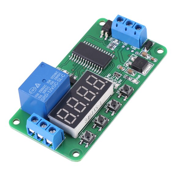 Rupoun Multifunction 1 Channel DC 12V Delay Relay Controller LED Timer Switch Module Board for Smart Home PLC
