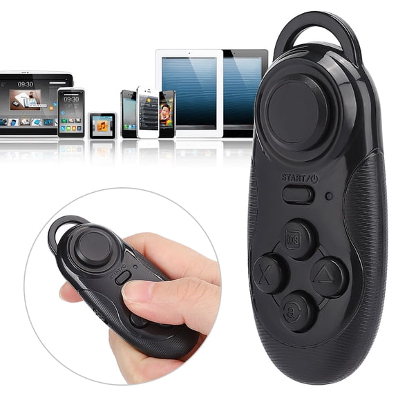 Rupoun Multifunction Handle Phone Bluetooth Mini Gamepad VR Glasses Remote Control, Wireless Video Gaming Pad for Android & Mobile, Black