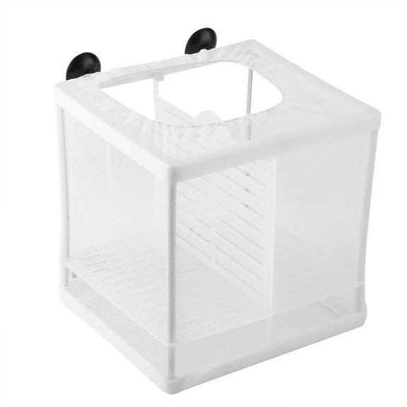 Rupoun Multifunctional Fish Isolation Mesh Box  SuctionCup Aquarium Breeder & Incubator Tray for Small & Large Fish6.2*6.2*5.5in