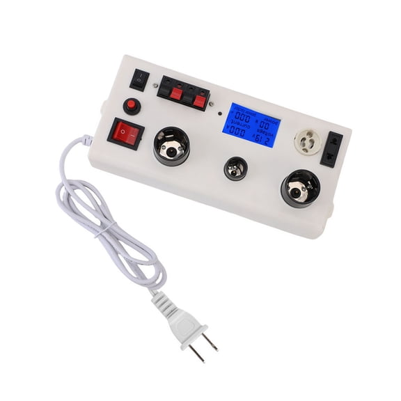 Rupoun Multifunctional LED Bulb Power Tester Box Digital Display Measurement Tool for Current A, Voltage V, Power W, PF with US Plug 85-265V, Fits E27 E14 GU10 Sockets, 10.63 inches / 27 cm