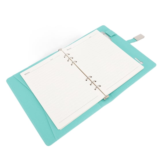 Rupoun Multifunctional Smart Charging Notebook, 8000mAh Built-in Power Bank with USB Flash Drive, Wireless Charging Portfolio, 160 Pages (80 Sheets), A5 Size (9.45 x 7.09 inches), Lake Blue