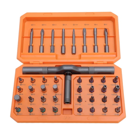 Rupoun Multipurpose Ratchet Screwdriver Set, 41-Piece S2 Alloy Steel Quick Release Tool Kit with Storage Case for Home Repair, Car Maintenance, and DIY Woodworking Projects (6.69 x 3.94 Inches)