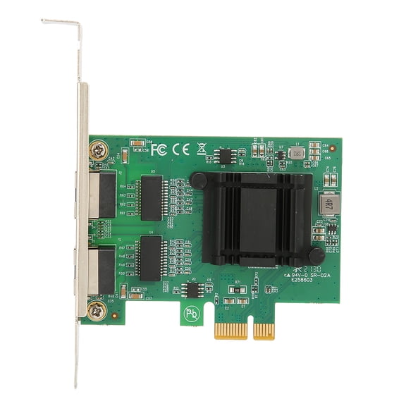 Rupoun Network Card Dual Port PCIe Gigabit NIC Adapter LAN 82571EB Wired Ethernet Connection Adapter For Desktop Computers Supporting Windows Linux Systems