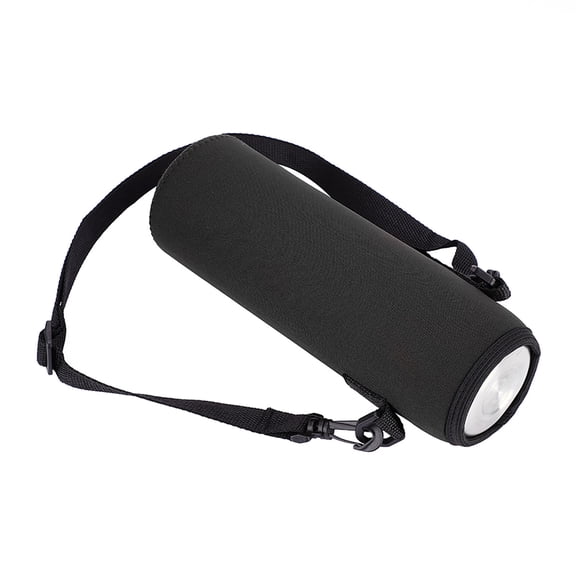 Rupoun Outdoor Sports Water Bottle Thermal Holder Bag Scald proof Case Cover Sleeve with Strap, 3.15 x 9.45 inches / 8 x 24 cm, Black