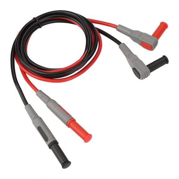 Rupoun P1033 4mm Banana Plug Test Line Injection Molded Right Angle to Straight Multimeter Wire Cable Copper Core Flexible Silicone Lead 1000V 15A 39.4 inches / 100 cm