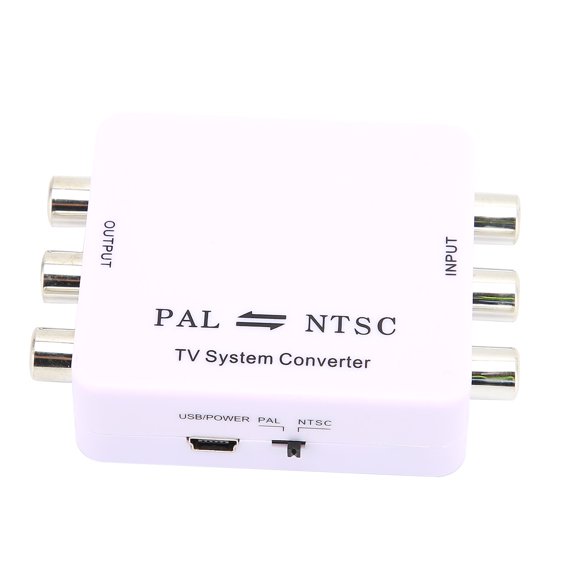 Rupoun PAL/NTSC Format Converter Mini Mutual Conversion Adapter for DVD Player Recorder and Various TV Systems, 1080P AV Interface, Professional Video Format Conversion Processing (6.3 in / 16 cm)