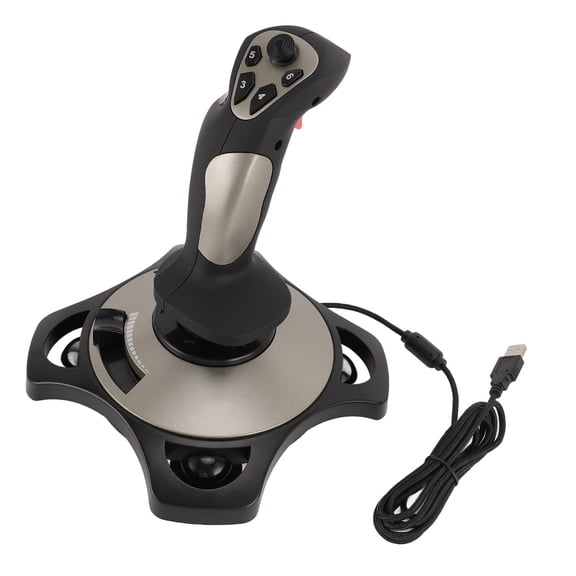 Rupoun PC Flight Joystick Wired Flight Stick Flight Simulator Control with Vibration Function Throttle Control for Windows 7 8 10 11, Black