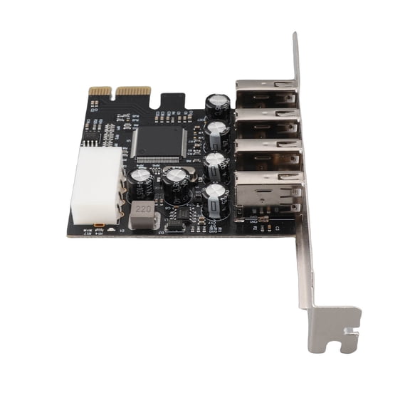 Rupoun PCI E to USB Expansion Card Hub 4 USB 2.0 Ports Support Hot Plug Internal Adapter for Desktop PC Compatible with Windows 10 8 7 Linux OS X (6.3 inches / 16 cm)