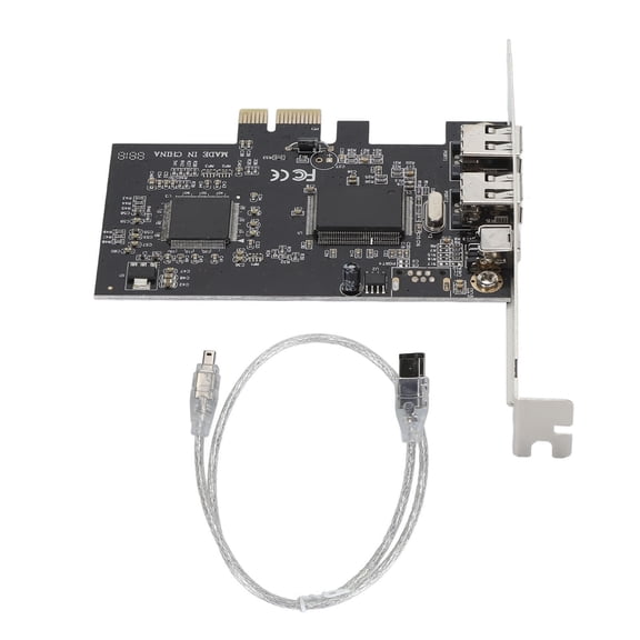 Rupoun PCIE 1X to 3 Port 1394A Firewire Riser Card Dual Chip Support 1440x1080 Expansion Adapter