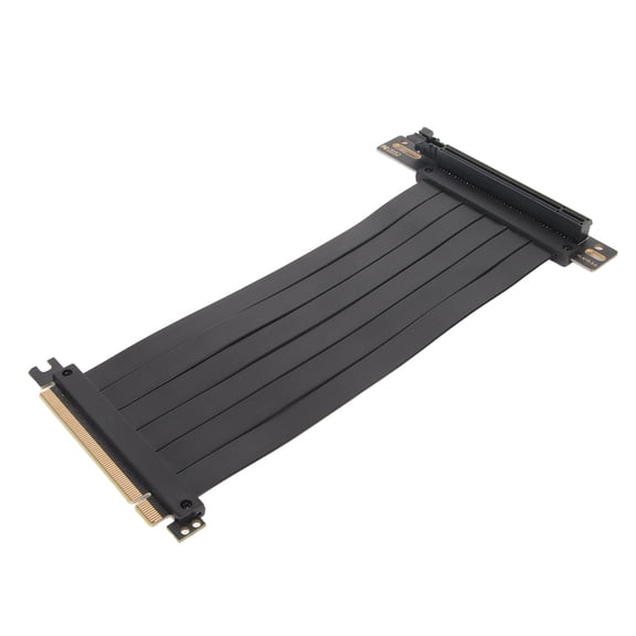 Rupoun PCIE 3.0 X16 Riser Cable High Speed Flexible 90 Degree Extender Card Extension Port, Graphics Card Extension Cable, Black 11.8 inches / 30 cm