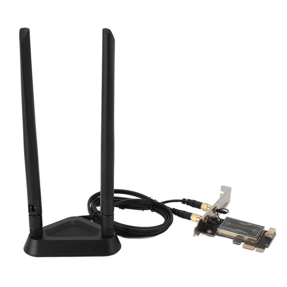Rupoun PCIE WiFi Card 6000Mbps 8DB Dual Antenna Bluetooth 5.2 Pcie WiFi 6E Wireless Network Adapter for Win 11 10 Desktop PCs (7.87 inches / 20 cm)