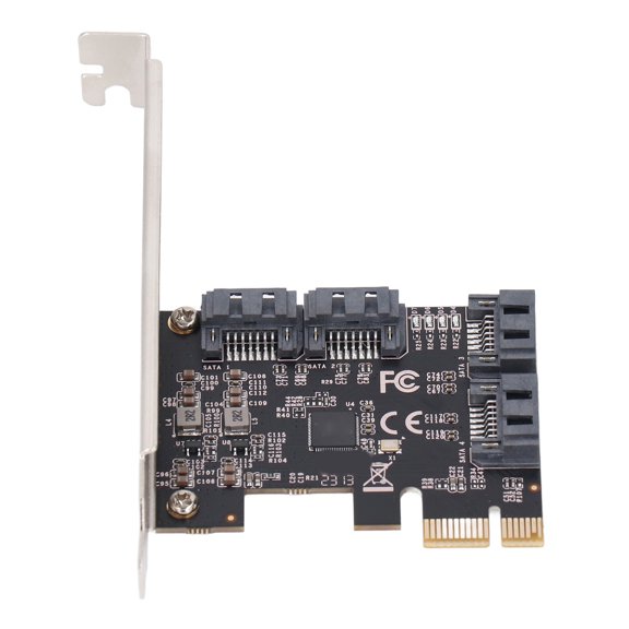 Rupoun PCIe 3.0 X1 to 4 Port SATA3 Adapter Card Professional High Speed Transmission Controller Card ASM1064 [cite: 11, 12]
