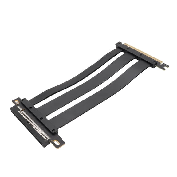 Rupoun PCIe 5.0 X16 Extension Cable 128Gbps Gen 5 GPU Graphics Card Flexible Extender Riser Cable for RTX4090 RTX5090 RX8900 RX7900XTX Compatible with PCIE 4.0 WRX80 90E, 15cm/5.91in Black