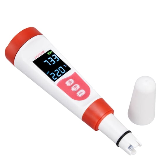 Rupoun PH-100 Portable Digital pH Tester Pen Water Quality Monitor Meter, High Accuracy 0-14 Measurement Range, LCD Display for Hydroponics Aquariums Pools, Includes Manual (8.66 inches / 22 cm)