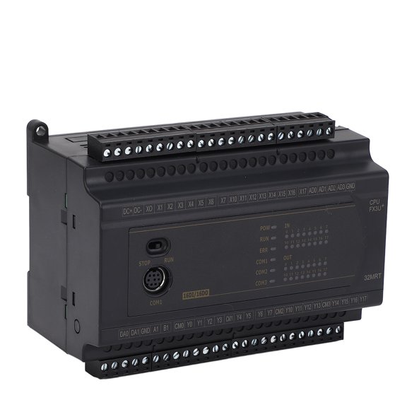 Rupoun PLC Control Board 16-In 16-Out Relay Output Industrial Controller RS232 RS485 High Speed Pulse Counting Programmable Control Board DC24V 32000 Steps Memory Capacity
