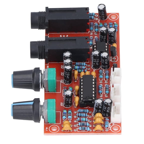 Rupoun PT2399 Digital Microphone Amplifier Module Karaoke Audio Reverberation Board DC12-24V Dual System Echo Delay Preamp Mixing Board Component (10 inches / 25.4 cm)